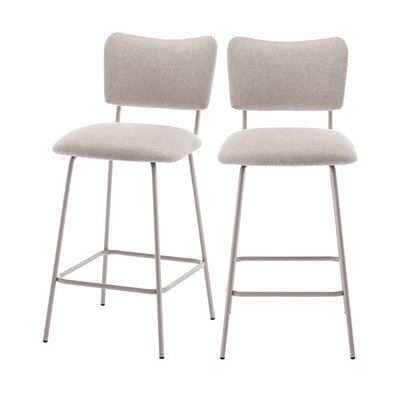 Lot de 2 chaises de bar en tissu et métal pieds beiges H65cm - Vander DRAWER
