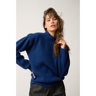 Pull Col Montant Plis Épaules 4 Fils Minuit Iquitos JUST CASHMERE