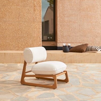Fauteuil de jardin en teck massif et tissu JULIA TIKAMOON