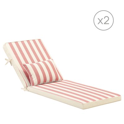 Coussin chaise longue, rayé, lot de 2, Eolias DEFORA HOME