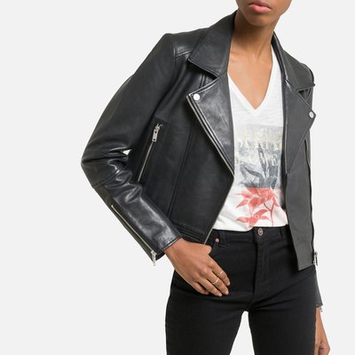 Blouson en cuir d'agneau IKKS