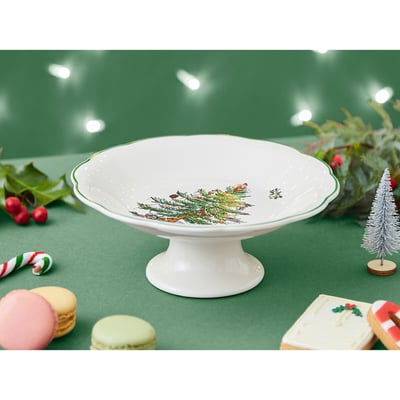 Christmas Tree Sculpted Footed Candy Dish SPODE