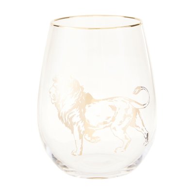 Lion Stemless Wine Glass SO'HOME