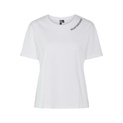 T-Shirt, Stickerei "Heartbreaker" seitlich am Ausschnitt PIECES
