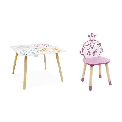 Table pour enfant + 4 chaises Madame Princesse - collection Monsieur Madame  TABLE JEAN + 4 CHAISES AURORE SWEEEK