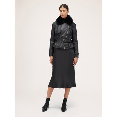 Blouson rembourré en tissu enduit avec col peluche détachable MOTIVI