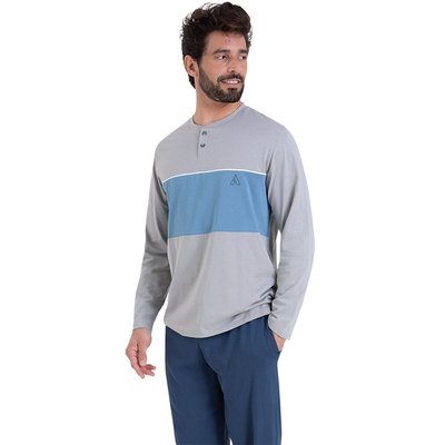 Pyjama long col boutonné ATHENA