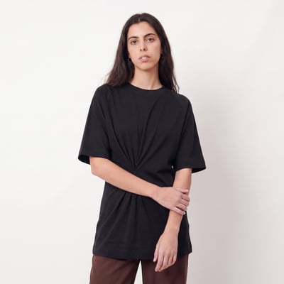 T-shirt col rond avec détail torsadé et manches courtes raglan MIRALIE ARTLOVE