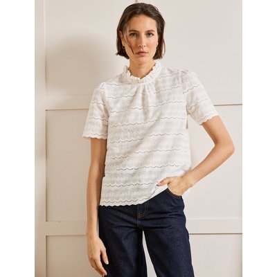 Top broderie anglaise col volanté CYRILLUS