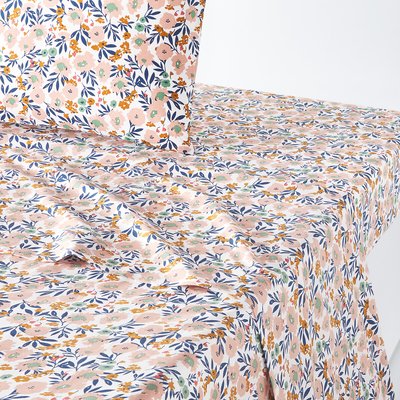 Ohara Floral 100% Cotton Percale 200 Thread Count Flat Sheet LA REDOUTE INTERIEURS