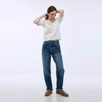 Pull manches courtes ajouré en coton MONOPRIX