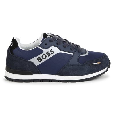 Baskets à lacets avec cuir BOSS KIDSWEAR