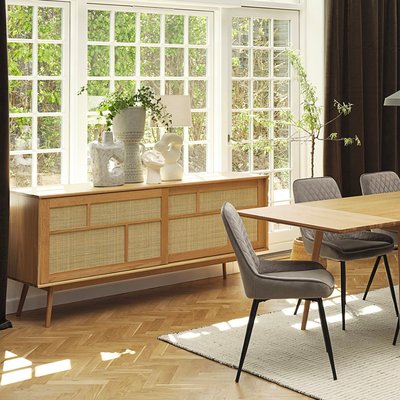 Buffet 2 portes 180 cm - Bois et rotin - CAPRI MAISON AUBERTIN