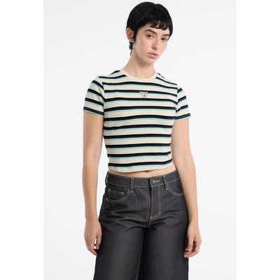 T-Shirt Crop À Rayures GUESS JEANS