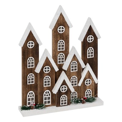 village neige led 40cm, marron FEERIC LIGHTS & CHRISTMAS