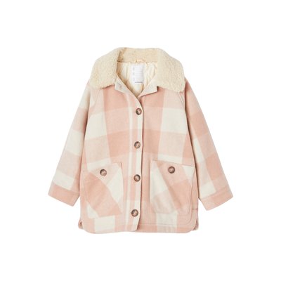 Manteau style surchemise en lainage à carreaux VERTBAUDET