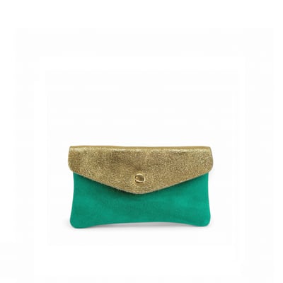 Pochette porte-monnaie en croute de cuir et cuir irisé COMBI OH MY BAG