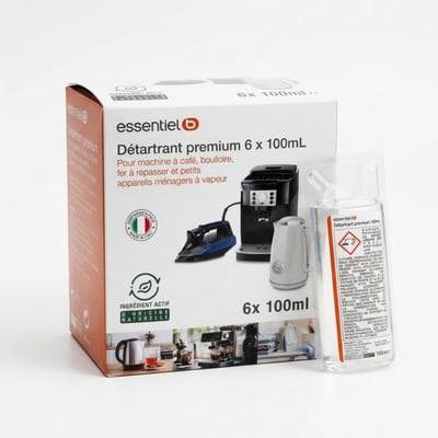 Détartrant Premium 6x100mL - idéal expresso broyeur - efficace contre le calcaire ESSENTIEL B