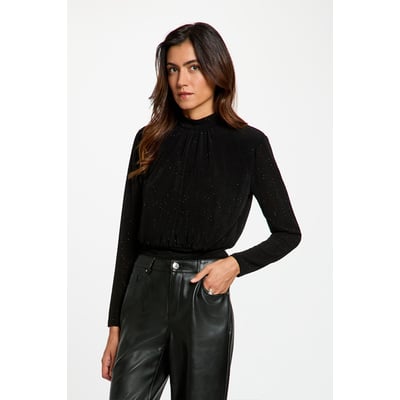 T-shirt col montant strass MORGAN