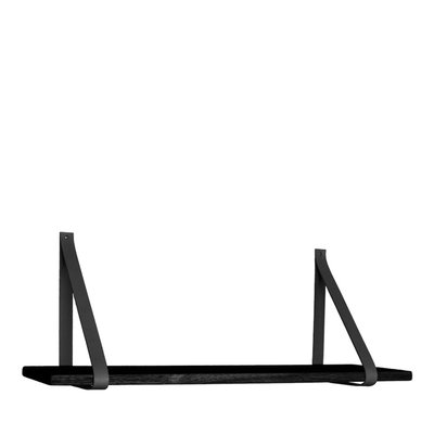 Etagère murale en bois et cuir 120x20 cm- FORNO HOUSE NORDIC