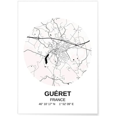 Affiche Carte Guéret L'AFFICHERIE