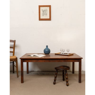 Grande table basse en bois Léonie N°1071 - Bon état DEBONGOUT