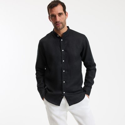 Chemise droite, col mao en lin, Signature AURELE LA REDOUTE COLLECTIONS