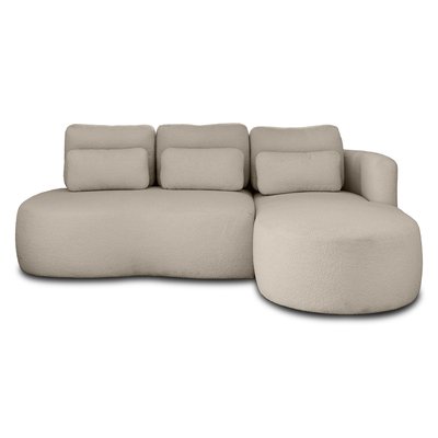Canapé d'Angle Convertible en Tissu bouclette 4 places - MAHINA LISA DESIGN