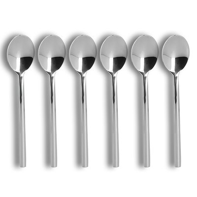 Lot de 6 cuillères à dessert en acier inoxydable, NATURE OGO LIVING