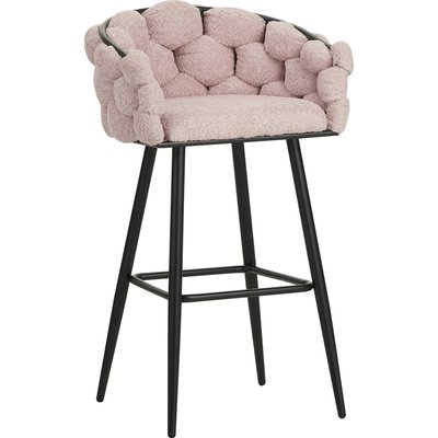 Tabouret de bar design  pâle assise moelleuse métal RECOLLECTION