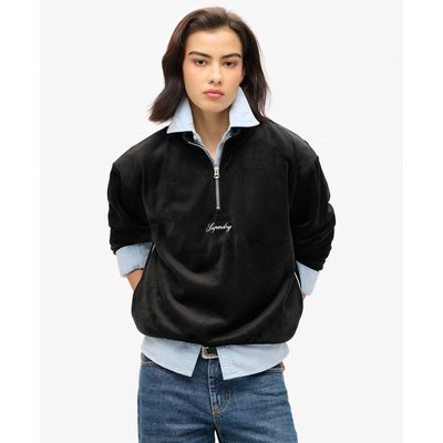 Haut en velours à col zippé Country Club SUPERDRY