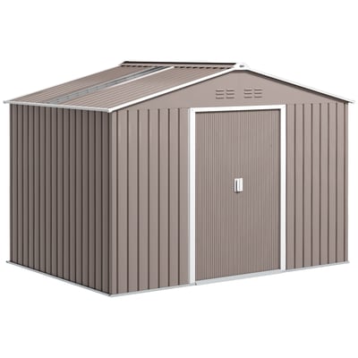 Abri de jardin Acier galvanisé Gris clair OUTSUNNY