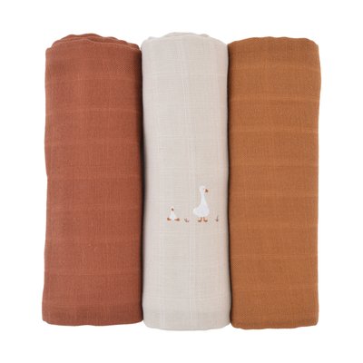 Lot de 3 langes coton bio NILS LITTLE CREVETTE