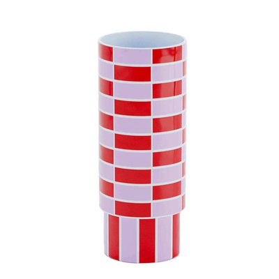 Vase céramique tube à damier - SOFIA POTIRON PARIS