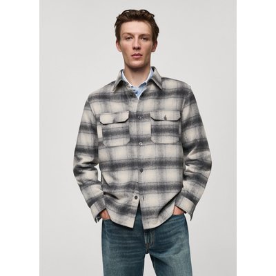 Surchemise laine carreaux poches MANGO MAN