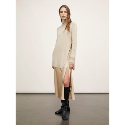 Robe en tricot de laine mélangée avec sous-robe en satin MOTIVI