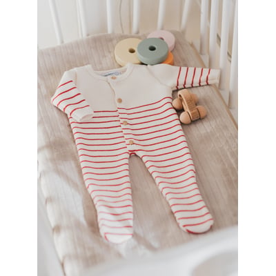 Combinaison bébé à pieds - Collection «Petits Marins» LA MANUFACTURE DE LAYETTE