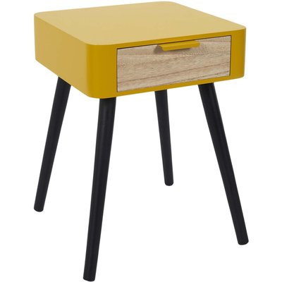Chevet en bois 1 tiroir Zoran (Lot de 2) Jaune moutarde CMP