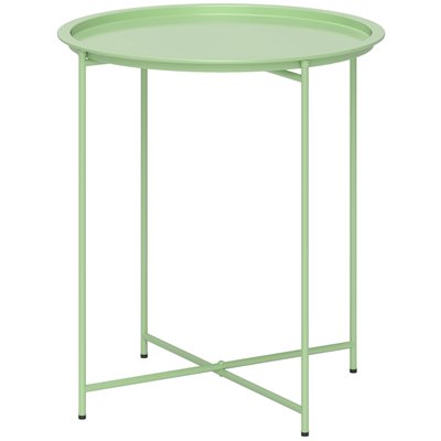 Table d'appoint de jardin pliable - dia. 46 x 50H cm - acier époxy OUTSUNNY