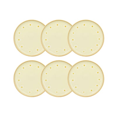 Lot de 6 assiettes à dessert 20cm en grès, MARGUERITE NOVASTYL