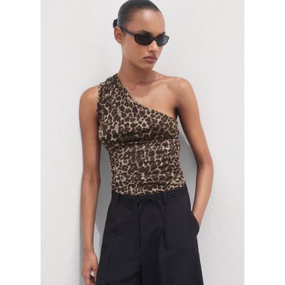Top asymétrique imprimé animal MANGO
