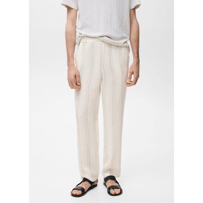 Pantalon 100 % lin taille élastique MANGO MAN