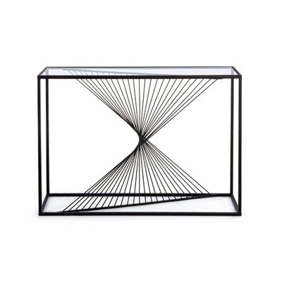Console filaire en verre et en métal noir L107 - SPIRALE HELLIN, DEPUIS 1862
