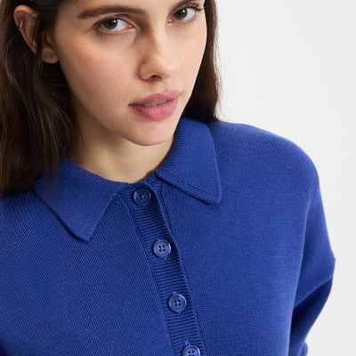 Camisola com gola polo, mistura de lã e algodão LA REDOUTE COLLECTIONS