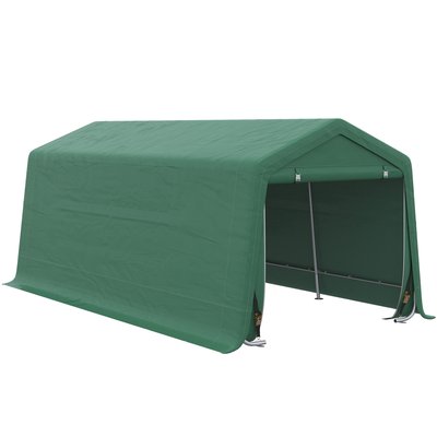 Tente garage carport acier galvanisé PE haute densité vert OUTSUNNY