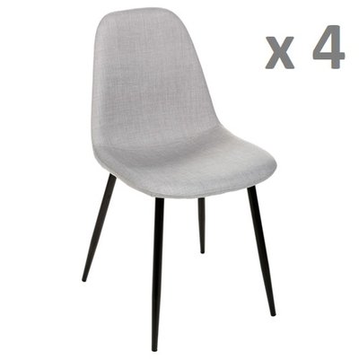 Lot de 4 - Chaise Nokas - Pied en métal TOILINUX