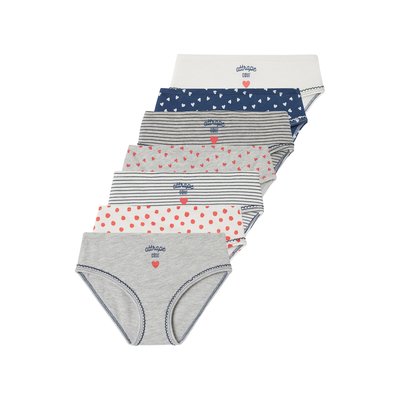 Lot de 7 culottes coeur VERTBAUDET