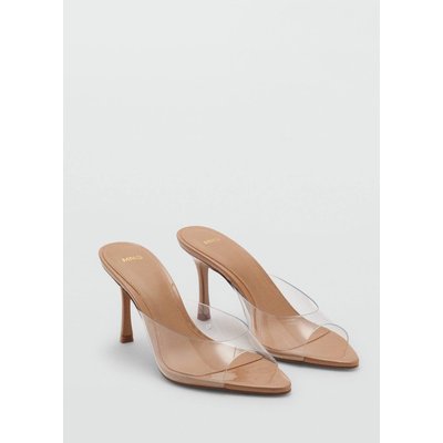 Sandales  à talon avec empiècement vinyle MANGO