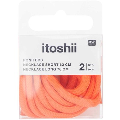 Itoshii pack 2 cordons 2 tailles orange pastel fluo RICO DESIGN