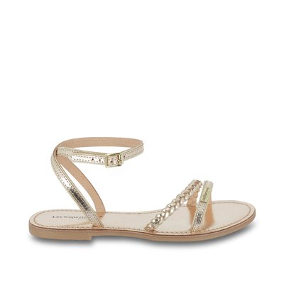 Sandales plates à brides en cuir HANATRES LES TROPEZIENNES PAR M BELARBI
